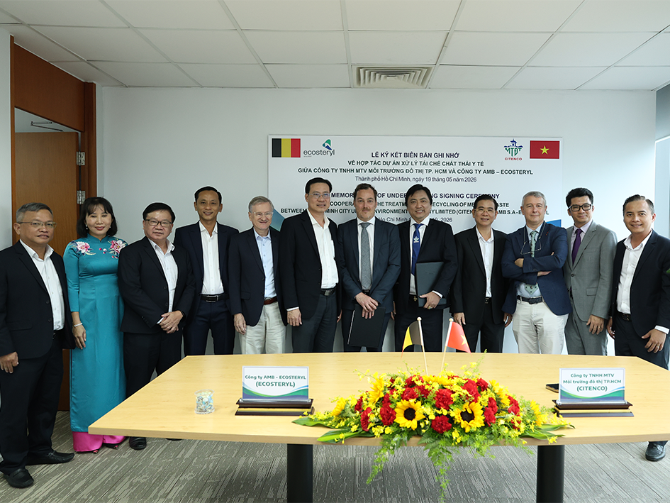 Lễ ký kết Biên bản ghi nhớ hợp tác giữa Công ty TNHH một thành viên Môi trường đô thị TP.HCM (CITENCO) với Công ty Ecosteryl (Bỉ)